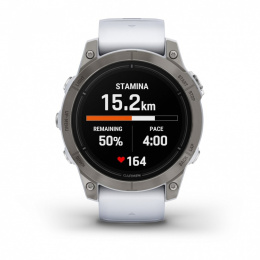 Умные часы Garmin Epix Pro (Gen 2) Sapphire Edition 47 мм, титановый, белый DLC, белый ремешок