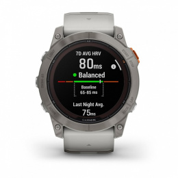 Умные часы Garmin Fenix 7X Pro Sapphire Solar Edition Титановый корпус с дымчато-серым оранжевым ремешком