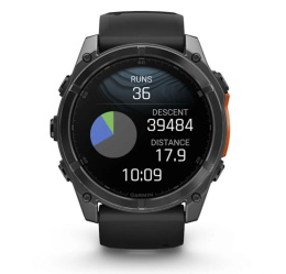 Умные часы Garmin Fenix 8, 51 мм, AMOLED, Slate Gray with black silicone band