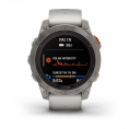 Умные часы Garmin Fenix 7 Pro Sapphire Solar титановый серый с серо-оранжевым ремешком
