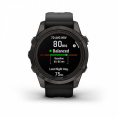 Умные часы Garmin Fenix 7S Pro Sapphire Solar титановый угольно-серый DLC с силиконовым ремешком