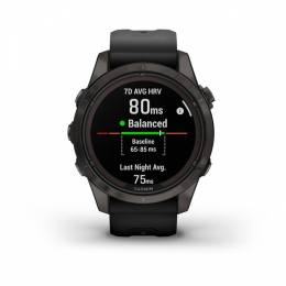 Умные часы Garmin Fenix 7S Pro Sapphire Solar титановый угольно-серый DLC с силиконовым ремешком