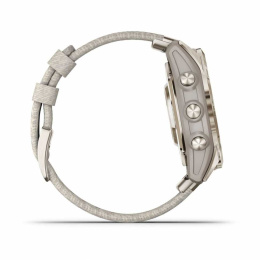 Умные часы Garmin Epix Pro (Gen 2) Sapphire Edition 42 мм, золотистый корпус с нейлоновым ремешком сливочного цвета