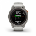Умные часы Garmin Fenix 7 Pro Sapphire Solar титановый серый с серо-оранжевым ремешком