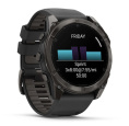 Умные часы Garmin Fenix 8, 51 мм, AMOLED, Sapphire Carbon Gray DLC Titanium with Black/Pebble Gray Silicone