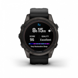 Умные часы Garmin Fenix 7S Pro Sapphire Solar титановый угольно-серый DLC с силиконовым ремешком