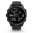 Умные часы Garmin Fenix 8, 43 мм, AMOLED, Sapphire Carbon Gray DLC Titanium with black/pebble gray silicone band