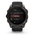 Умные часы Garmin Fenix 8, 51 мм, AMOLED, Sapphire Carbon Gray DLC Titanium with Black/Pebble Gray Silicone