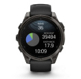 Умные часы Garmin Fenix 8, 47 мм, AMOLED, Sapphire Carbon Gray DLC Titanium with Black/Pebble Gray Silicone