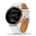 Умные часы Garmin Venu 2S белые цвета розовое золото с кожаным ремешком