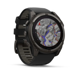 Умные часы Garmin Fenix 8, 51 мм, Solar, Sapphire Carbon Gray DLC Titanium with Black/Pebble Gray Silicone