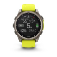 Умные часы Garmin Fenix 8, 47 мм, Solar, Sapphire Titanium with AMP yellow/graphite silicone band