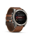 Умные часы Garmin Fenix 8, 51 мм, AMOLED, Sapphire bare Titanium, black with chestnut leather band plus graphite silicone band
