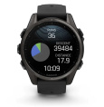 Умные часы Garmin Fenix 8, 43 мм, AMOLED, Sapphire Carbon Gray DLC Titanium with black/pebble gray silicone band