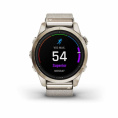 Умные часы Garmin Epix Pro (Gen 2) Sapphire Edition 42 мм, золотистый корпус с нейлоновым ремешком сливочного цвета