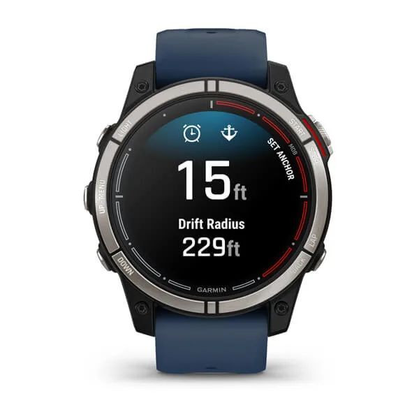 Умные часы Garmin Quatix 7 Sapphire титановый с синим силиконовым ремешком