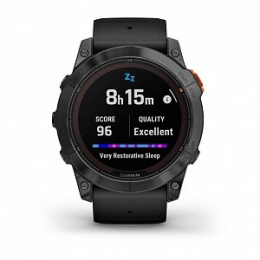 Умные часы Garmin Fenix 7X Pro Solar Edition серый корпус c черным ремешком