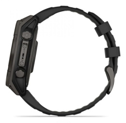Умные часы Garmin Fenix 8, 47 мм, Solar, Sapphire Carbon Gray DLC Titanium with Black/Pebble Gray Silicone