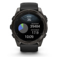 Умные часы Garmin Fenix 8, 51 мм, AMOLED, Sapphire Carbon Gray DLC Titanium with Black/Pebble Gray Silicone
