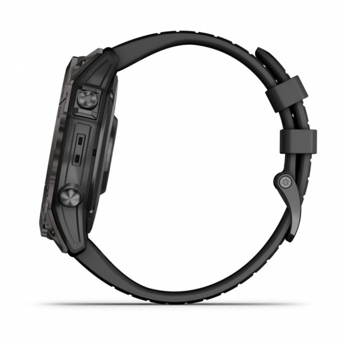 Умные часы Garmin Fenix 7X Pro Sapphire Solar Edition Титановый угольно-серый корпус с DLC-покрытием и черным ремешком