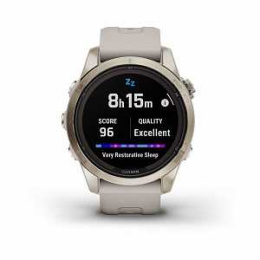 Умные часы Fenix 7S Pro Sapphire Solar золотистый корпус со светло-песочным ремешком