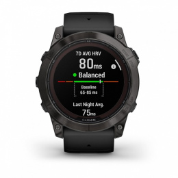 Умные часы Garmin Fenix 7X Pro Sapphire Solar Edition Титановый угольно-серый корпус с DLC-покрытием и черным ремешком