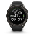 Умные часы Garmin Fenix 8, 51 мм, AMOLED, Sapphire Carbon Gray DLC Titanium with Black/Pebble Gray Silicone