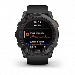 Умные часы Garmin Fenix 7X Pro Solar Edition серый корпус c черным ремешком