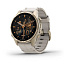 Умные часы Garmin Fenix 8, 43 мм, AMOLED, Sapphire soft gold stainless steel with fog gray leather band plus fog gray/dark sandstone silicone band
