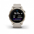 Умные часы Garmin Epix Pro (Gen 2) Sapphire Edition 42 мм, золотистый корпус со светло-песочным ремешком