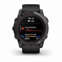 Умные часы Garmin Fenix 7X Pro Sapphire Solar Edition Титановый угольно-серый корпус с DLC-покрытием и черным ремешком