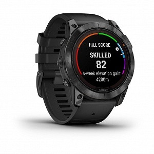 Умные часы Garmin Fenix 7X Pro Solar Edition серый корпус c черным ремешком
