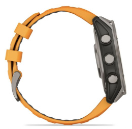 Умные часы Garmin Fenix 8, 51 мм, AMOLED, Sapphire Titanium with spark orange/graphite silicone band