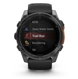 Умные часы Garmin Fenix 8, 51 мм, AMOLED, Slate Gray with black silicone band