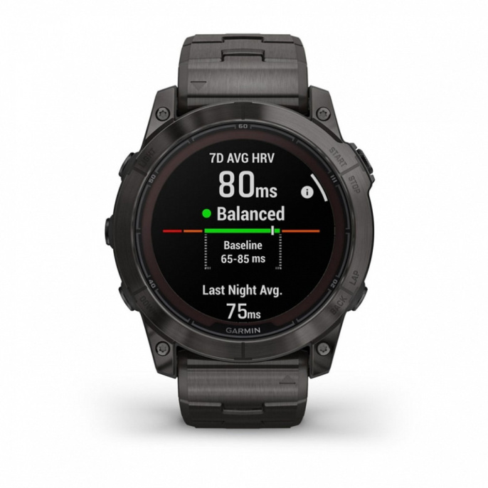 Умные часы Garmin Fenix 7X Pro Sapphire Solar Edition Титановый угольно-серый корпус с DLC-покрытием и титановым браслетом