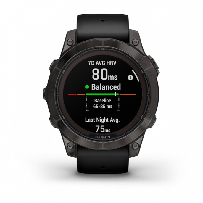Умные часы Garmin Fenix 7 Pro Sapphire Solar титановый угольно-серый DLC с черным ремешком