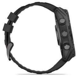 Умные часы Garmin Fenix 8, 51 мм, AMOLED, Sapphire Carbon Gray DLC Titanium with Black/Pebble Gray Silicone