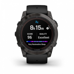 Умные часы Garmin Fenix 7X Pro Sapphire Solar Edition Титановый угольно-серый корпус с DLC-покрытием и черным ремешком