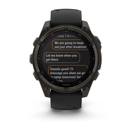 Умные часы Garmin Fenix 8, 47 мм, Solar, Sapphire Carbon Gray DLC Titanium with Black/Pebble Gray Silicone