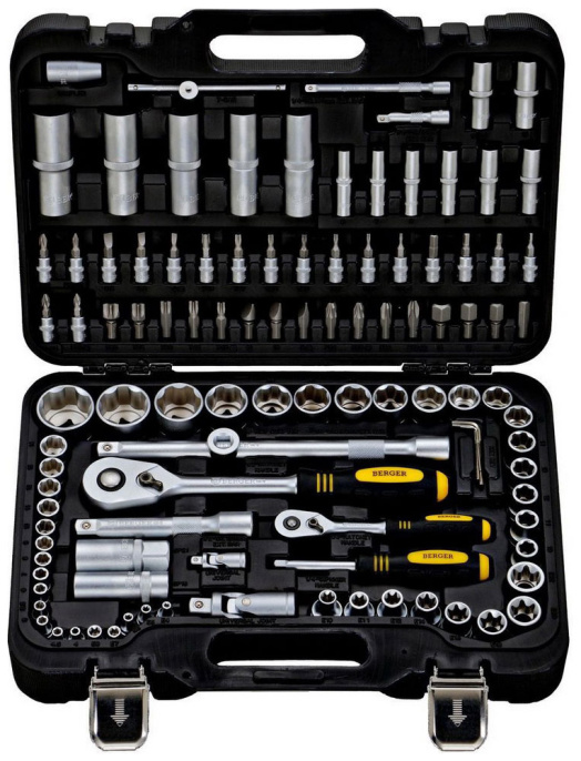 Набор ручных инструментов Berger 108 предметов 1/2" -1/4" BG108-1214