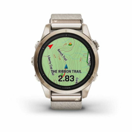 Умные часы Garmin Epix Pro (Gen 2) Sapphire Edition 42 мм, золотистый корпус с нейлоновым ремешком сливочного цвета