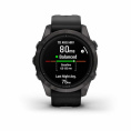 Умные часы Garmin Epix Pro (Gen 2) Sapphire Edition 42 мм, титановый, угольно-серый, DLC, черный ремешок