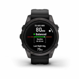 Умные часы Garmin Epix Pro (Gen 2) Sapphire Edition 42 мм, титановый, угольно-серый, DLC, черный ремешок