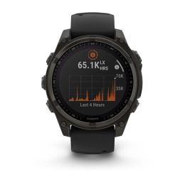 Умные часы Garmin Fenix 8, 47 мм, Solar, Sapphire Carbon Gray DLC Titanium with Black/Pebble Gray Silicone