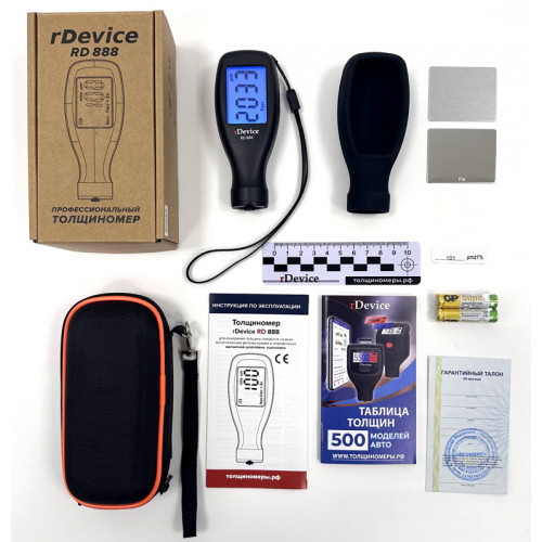 Толщиномер rDevice RD-888 (без кнопок, рубиновый датчик, оцинковка, магнитная шпатлевка)