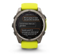 Умные часы Garmin Fenix 8, 51 мм, Solar, Sapphire Titanium with AMP yellow/graphite silicone band