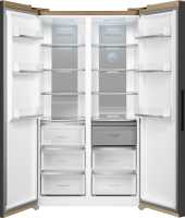 Холодильник Side-by-Side Weissgauff WSBS 1036 Inverter NoFrost Premium Champagne Glass