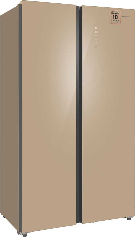Холодильник Side-by-Side Weissgauff WSBS 1036 Inverter NoFrost Premium Champagne Glass