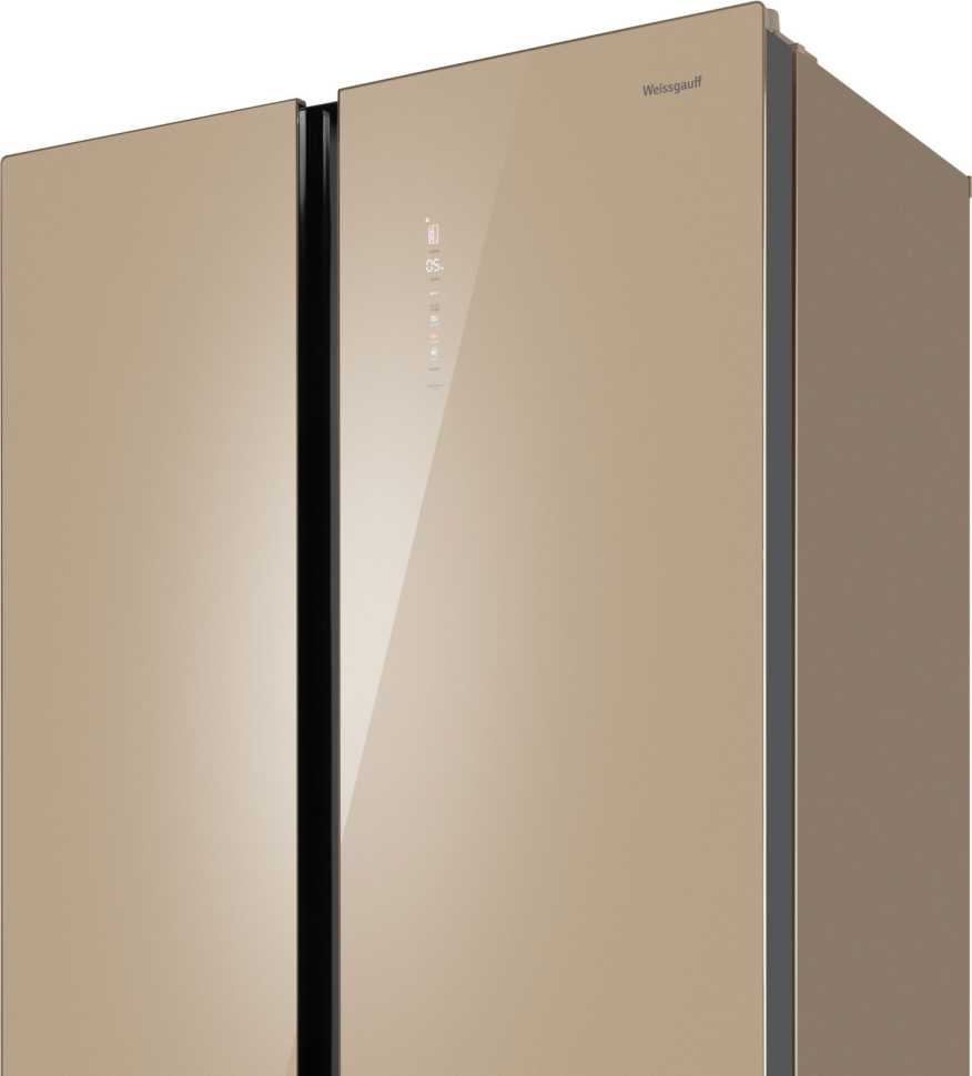 Холодильник Side-by-Side Weissgauff WSBS 1036 Inverter NoFrost Premium Champagne Glass