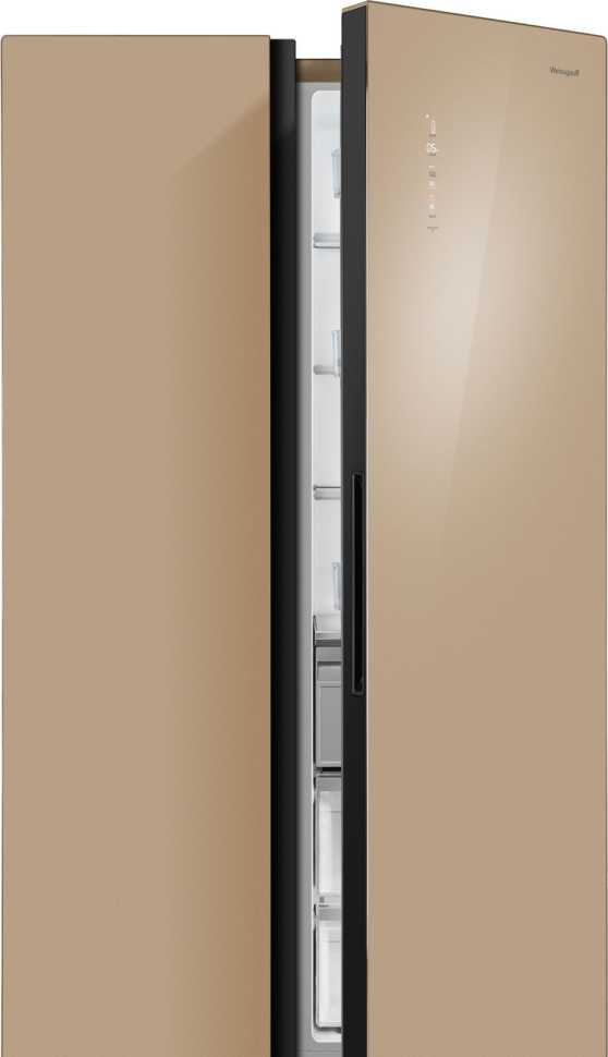 Холодильник Side-by-Side Weissgauff WSBS 1036 Inverter NoFrost Premium Champagne Glass